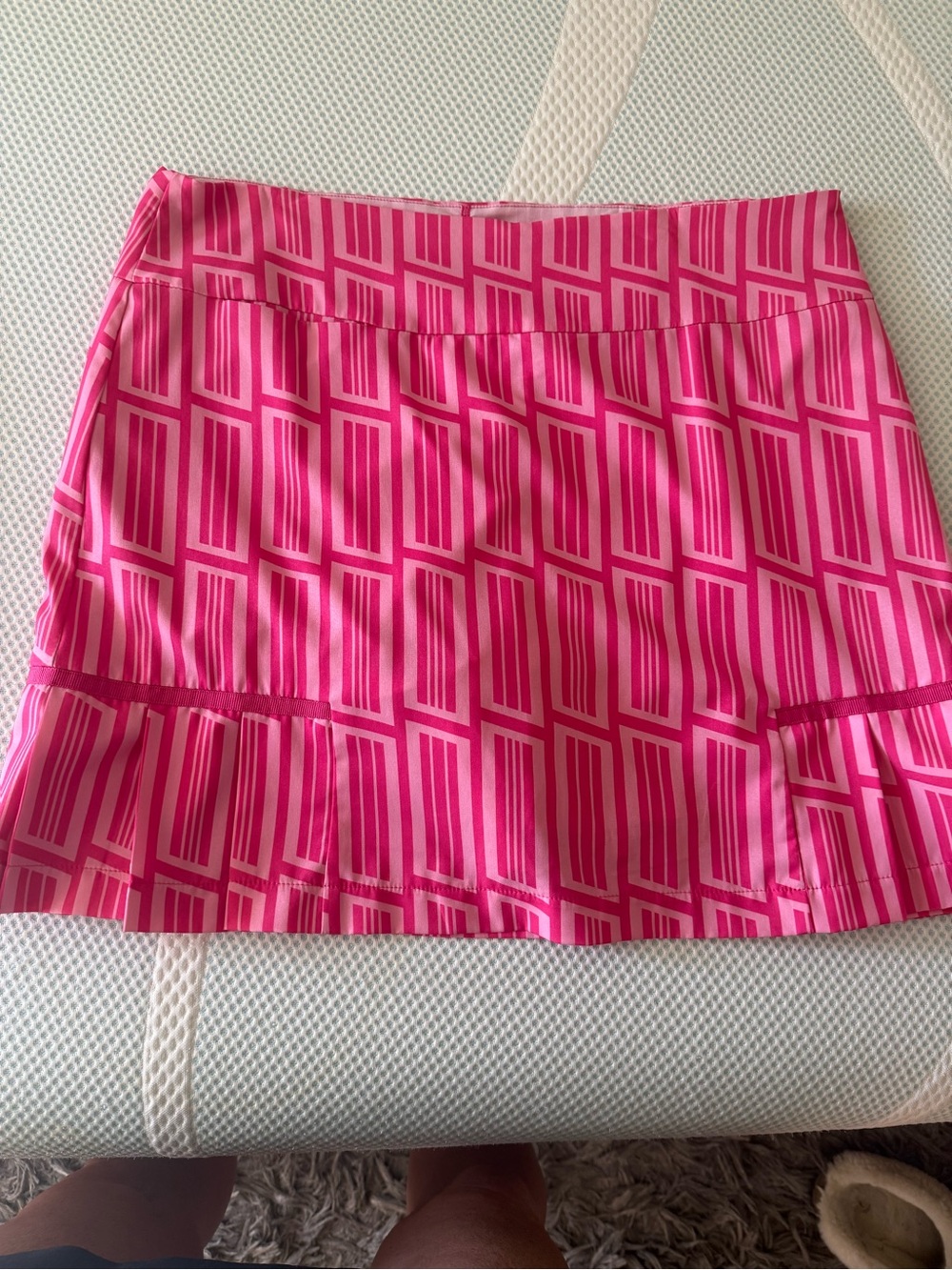 Bright Pink Geometric Mini Skirt